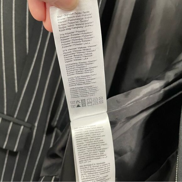 𝅺[4] Vera Moda Black & White Pinstriped Structured Blazer Women’s Career Wear - Picture 10 of 13